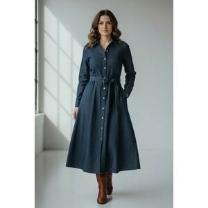 anne klein denim dress Pleated in Blue Crafted from 100% cotton with a 100% polyester lining Jaydyn Denim Dress Sandal with